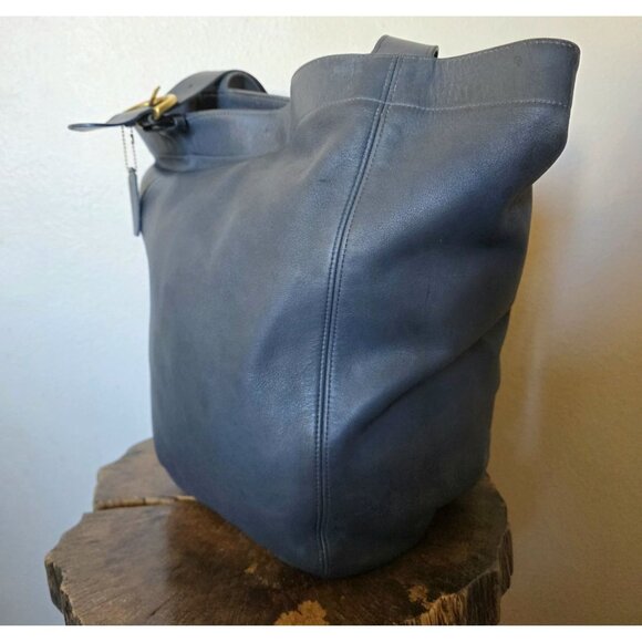 Coach 4082 Soho Duffle Tote Navy Leather Shoulder Bag Vintage USA Authenticated - Picture 12 of 16